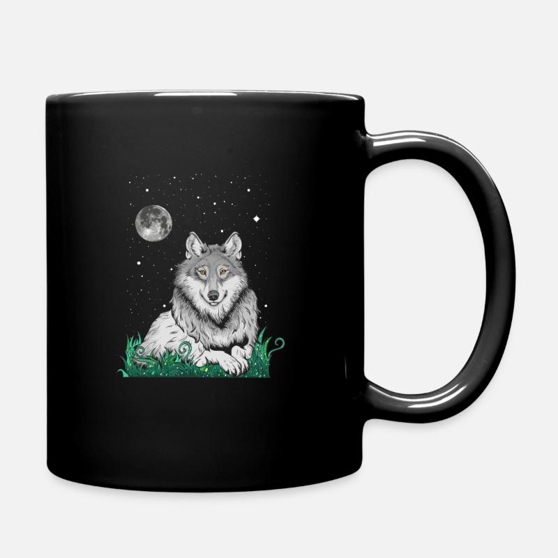 Wolf Wolves Fantasy - Full Colour Mug - black