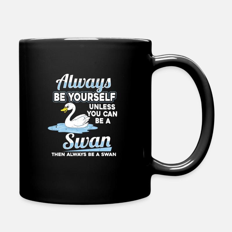 Schwan - Tasse einfarbig - Schwarz
