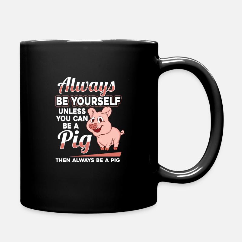 Schwein - Tasse einfarbig - Schwarz