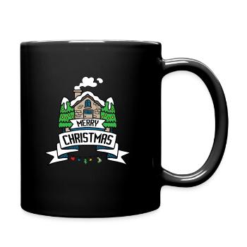 Frohe Weihnachten Geschenkidee - Tasse einfarbig - Schwarz - Rechts
