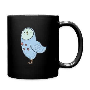 Eule Uhu Nachteule Vogel Tier Kinder Geschenkidee - Tasse einfarbig - Schwarz - Rechts