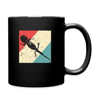 Salamander gecko retro style - Full Colour Mug - black - Right