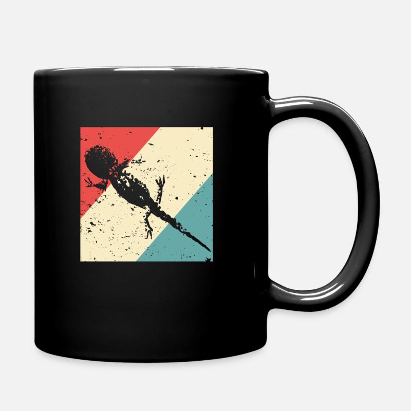 Salamander gecko retro style - Full Colour Mug - black
