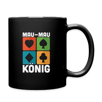 Mau Mau König Spielkarten Kartenspiel Geschenk - Tasse einfarbig - Schwarz - Rechts