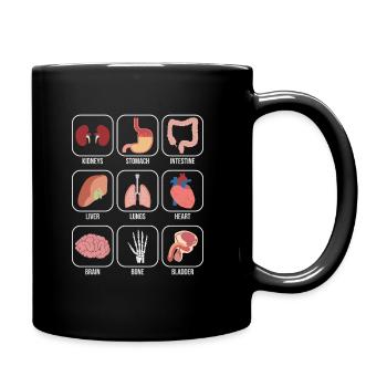 Ärzte Krankenschwestern Organe Übersicht Medizin - Tasse einfarbig - Schwarz - Rechts