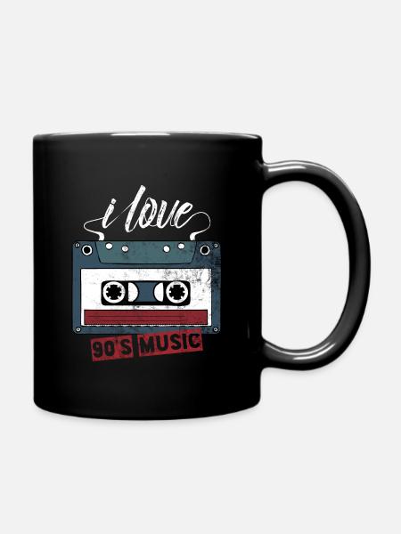 90s music retro - Tasse einfarbig - Schwarz
