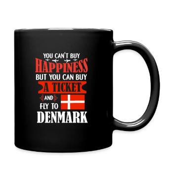 Danemark Billet d’avion T-shirt maison - Mug uni - noir - Droite