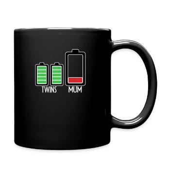 Twin mother's day mom mother pregnancy - Full Colour Mug - black - Right