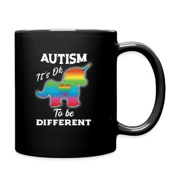 Autism Awareness Unicorn Autism - Full Colour Mug - black - Right