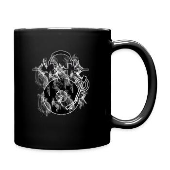 Disques vinyle écouteurs de vinyle - Mug uni - noir - Droite