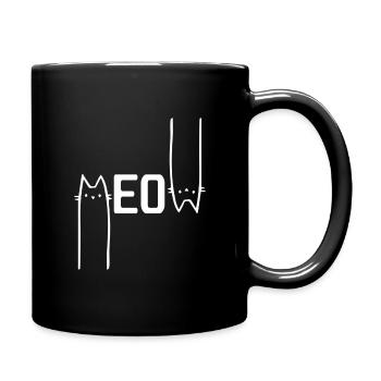 Katzen Meow - Tasse einfarbig - Schwarz - Rechts