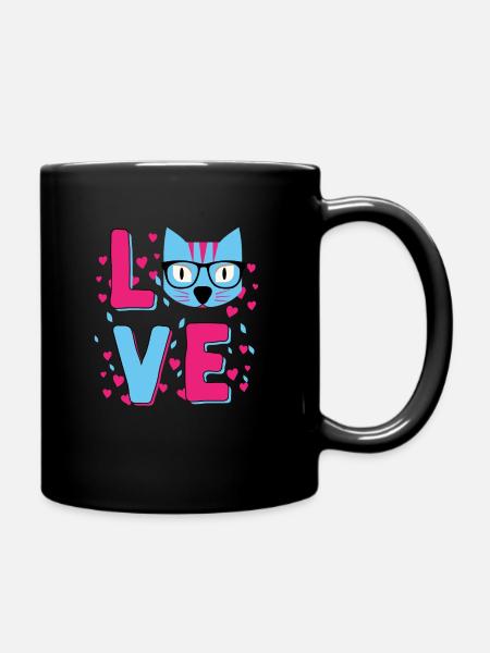 Amoureux des chats Garçons Filles Enfants Amour Chats Animaux Animaux - Mug uni - noir