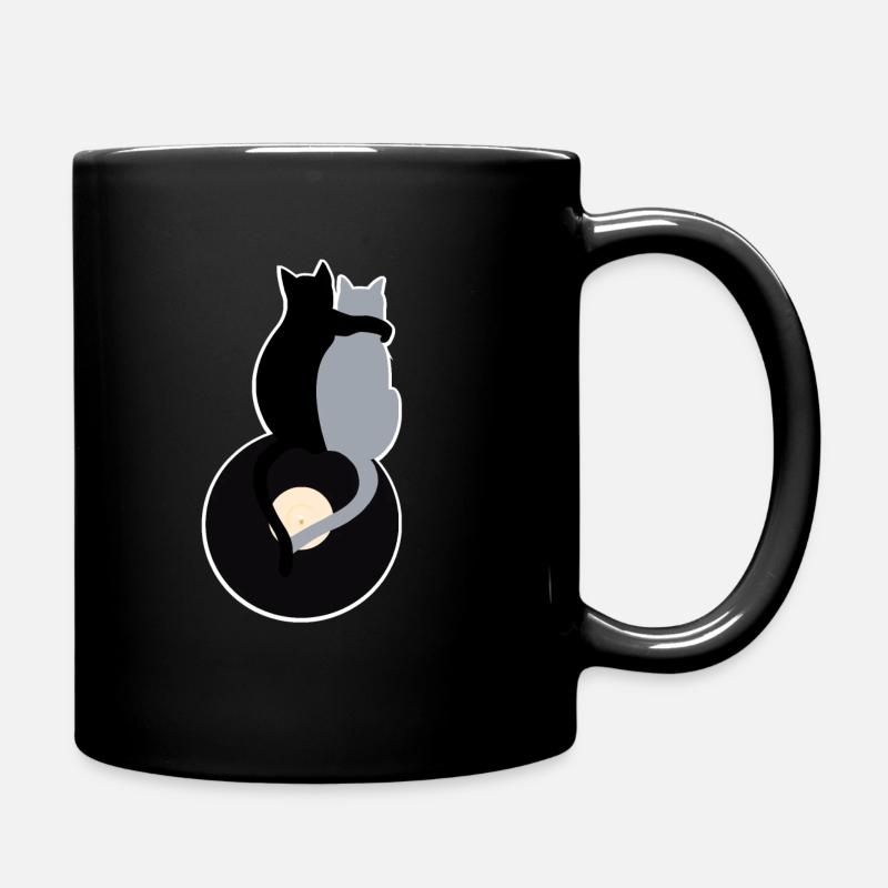 katze vinyl schallplatte freundschaft geschenk mus - Tasse einfarbig - Schwarz