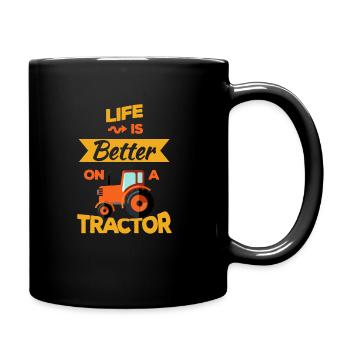 Life is Better on a Tractor Farm Farming Farmer - Full Colour Mug - black - Right