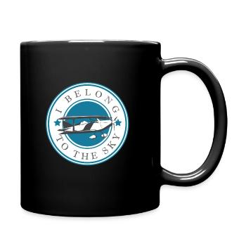 Flugzeug - Tasse einfarbig - Schwarz - Rechts