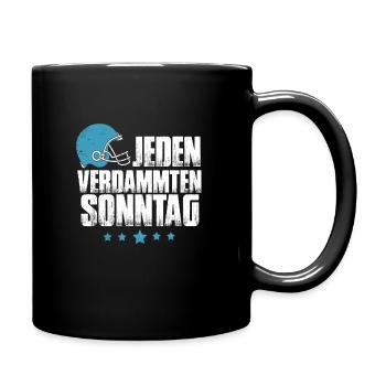 Football Jeden Verdammten Sonntag - Tasse einfarbig - Schwarz - Rechts