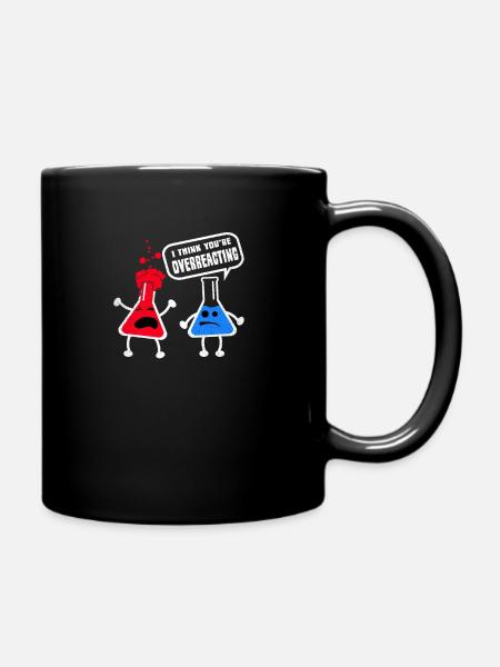 Overreacting Chemistry Nerd Kemiket Gift - Full Colour Mug - black
