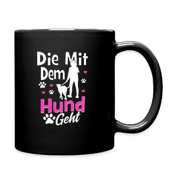 Le chien va - Mug uni - noir - Droite