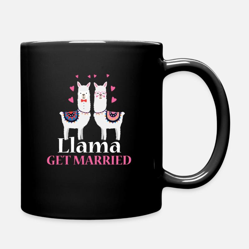Llama get married - Tasse einfarbig - Schwarz