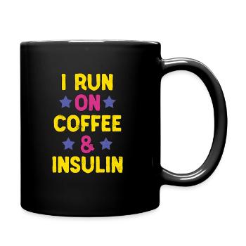 I Run on Coffee & Insulin Diabetes Awareness - Full Colour Mug - black - Right