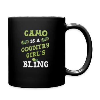 Camo ist Bling Redneck - Tasse einfarbig - Schwarz - Rechts