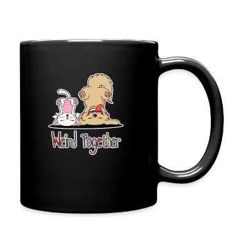 Weird Together - Cat Dog Friendship Pets - Full Colour Mug - black - Right