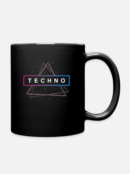 Techno triangle rave - Mug uni - noir