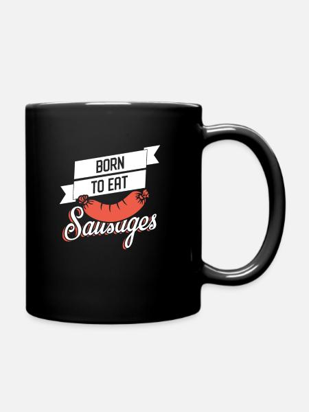 Würstchen - Tasse einfarbig - Schwarz