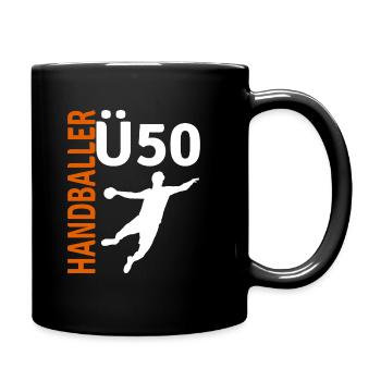 50 birthday gift handball ü50 circle runner - Full Colour Mug - black - Right