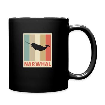 Narwhal unicorn marine unicorn whale narwhal gift - Full Colour Mug - black - Right