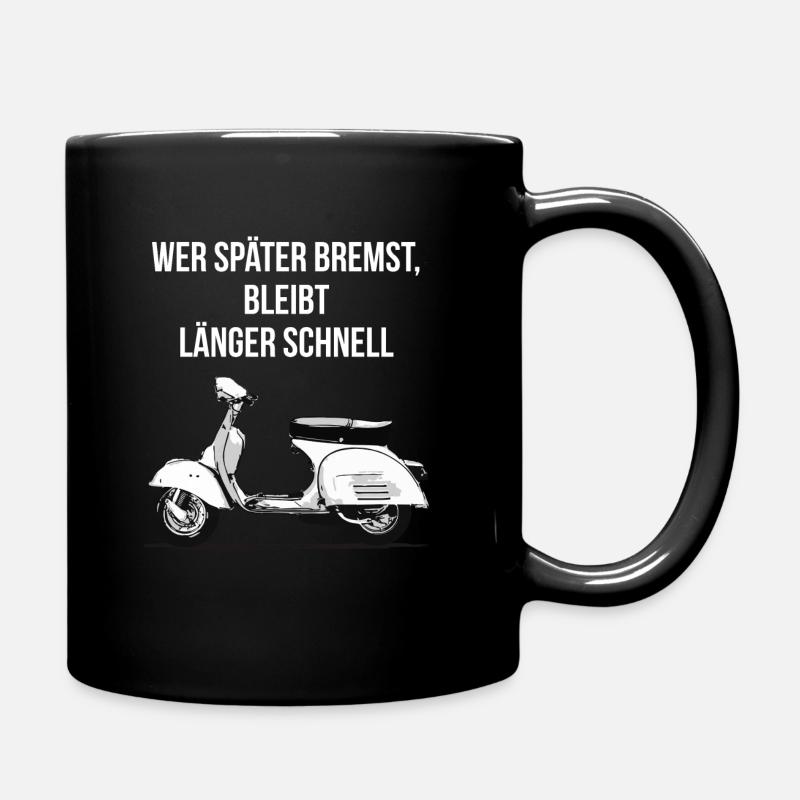 Scooter Moped - Full Colour Mug - black