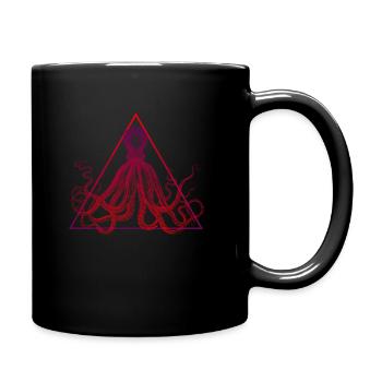 Octopus Octopus Triangle Neon - Full Colour Mug - black - Right