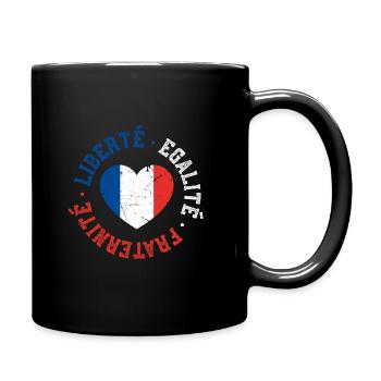 Liberté Egalité Fraternité Française - Mug uni - noir - Droite
