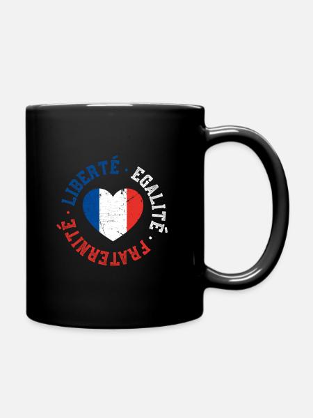 Liberty Equality fraternity French - Full Colour Mug - black