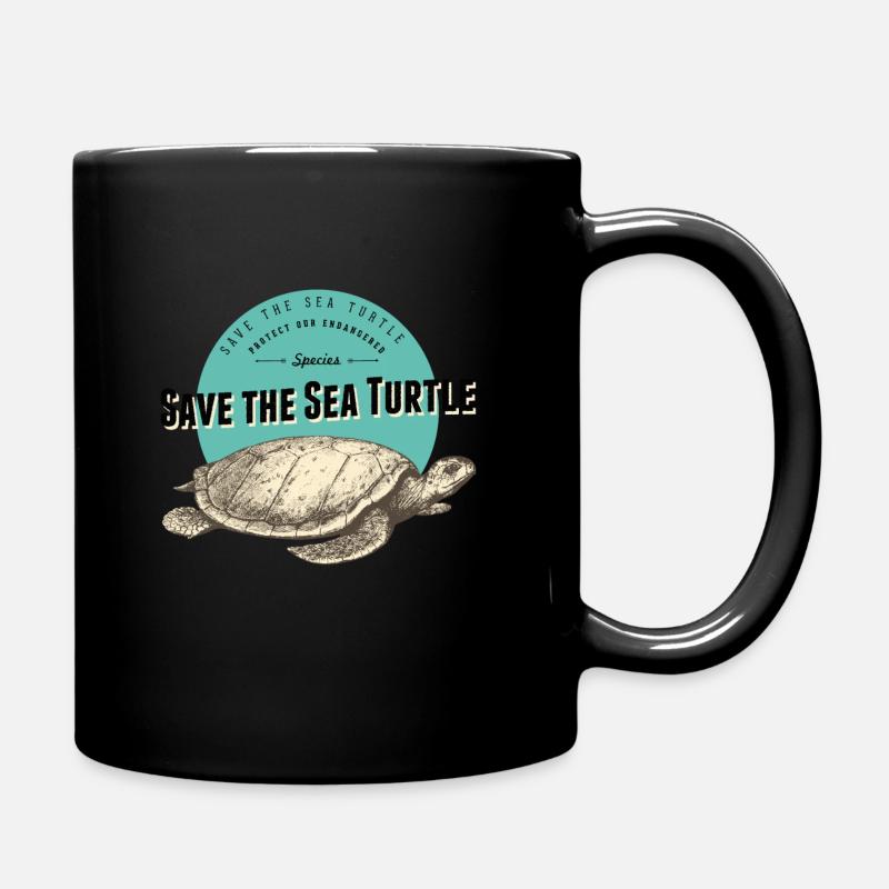 Save The Sea Turtle - Tasse einfarbig - Schwarz
