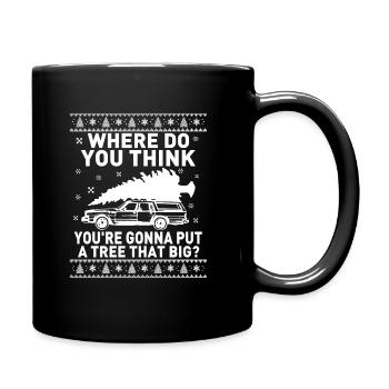 Ugly Christmas car fir-tree - Full Colour Mug - black - Right