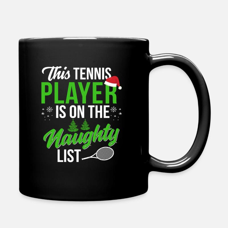 Tennisspieler Weihnachten - Tasse einfarbig - Schwarz