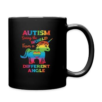 Autism Awareness Kids Autism Unicorn Distressed - Tasse einfarbig - Schwarz - Rechts