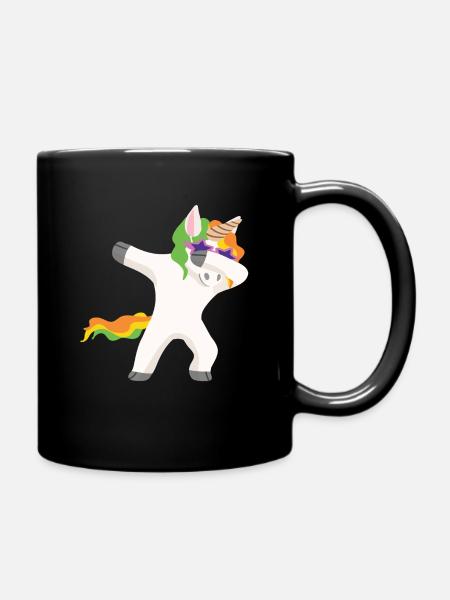 Dabbing Unicorn Dab dabbendes Einhorn - Tasse einfarbig - Schwarz