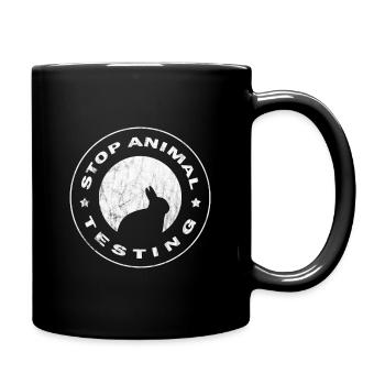 Stop animal testing - Tasse einfarbig - Schwarz - Rechts
