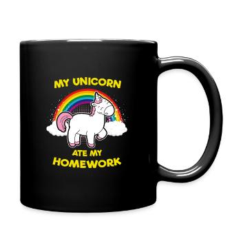 Idée cadeau pour les devoirs de la Licorne - Mug uni - noir - Droite