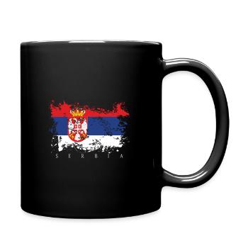 Serbia Serbien Flagge Fahne Land Volk Stolz - Tasse einfarbig - Schwarz - Rechts
