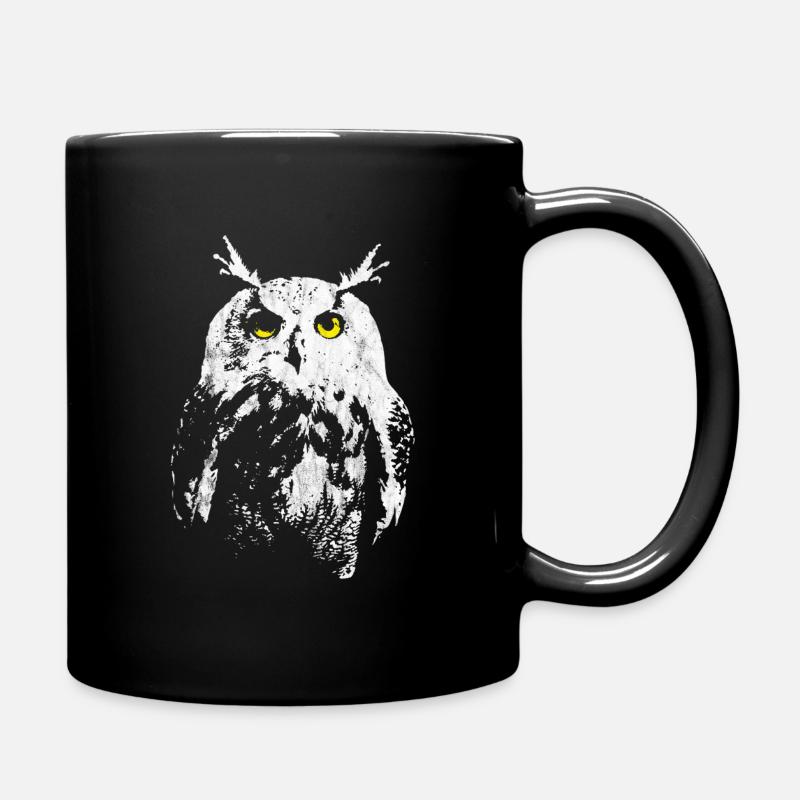 Eule - Tasse einfarbig - Schwarz