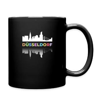 Dusseldorf Colorful Demo German cities Travel Departure - Full Colour Mug - black - Right