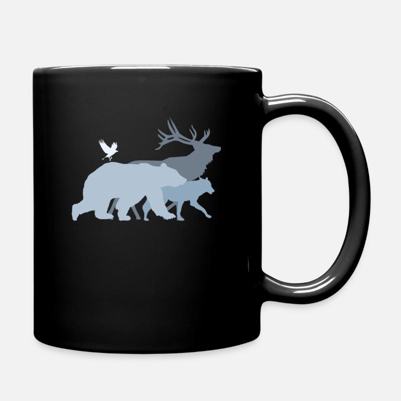 Forest animals Gray - Full Colour Mug - black