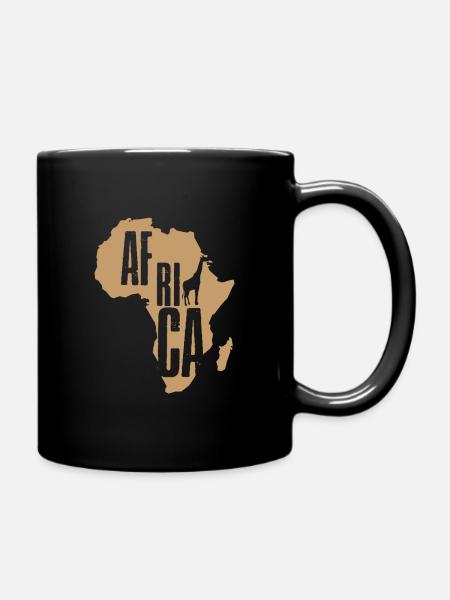 Kontinent Afrika Giraffe - Tasse einfarbig - Schwarz