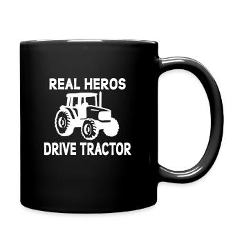 Real Hero's Drive Tractor - Full Colour Mug - black - Right