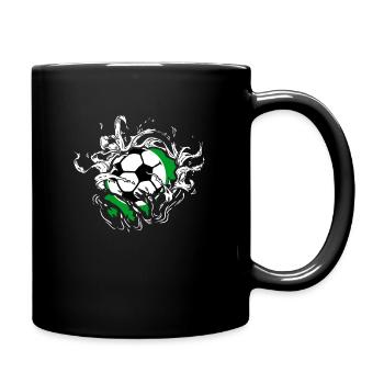 Fußball - Tasse einfarbig - Schwarz - Rechts