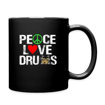 Schlagzeug Schlagzeuger Drummer Geschenk - Tasse einfarbig - Schwarz - Rechts