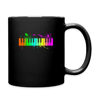 Klavier - Tasse einfarbig - Schwarz - Rechts